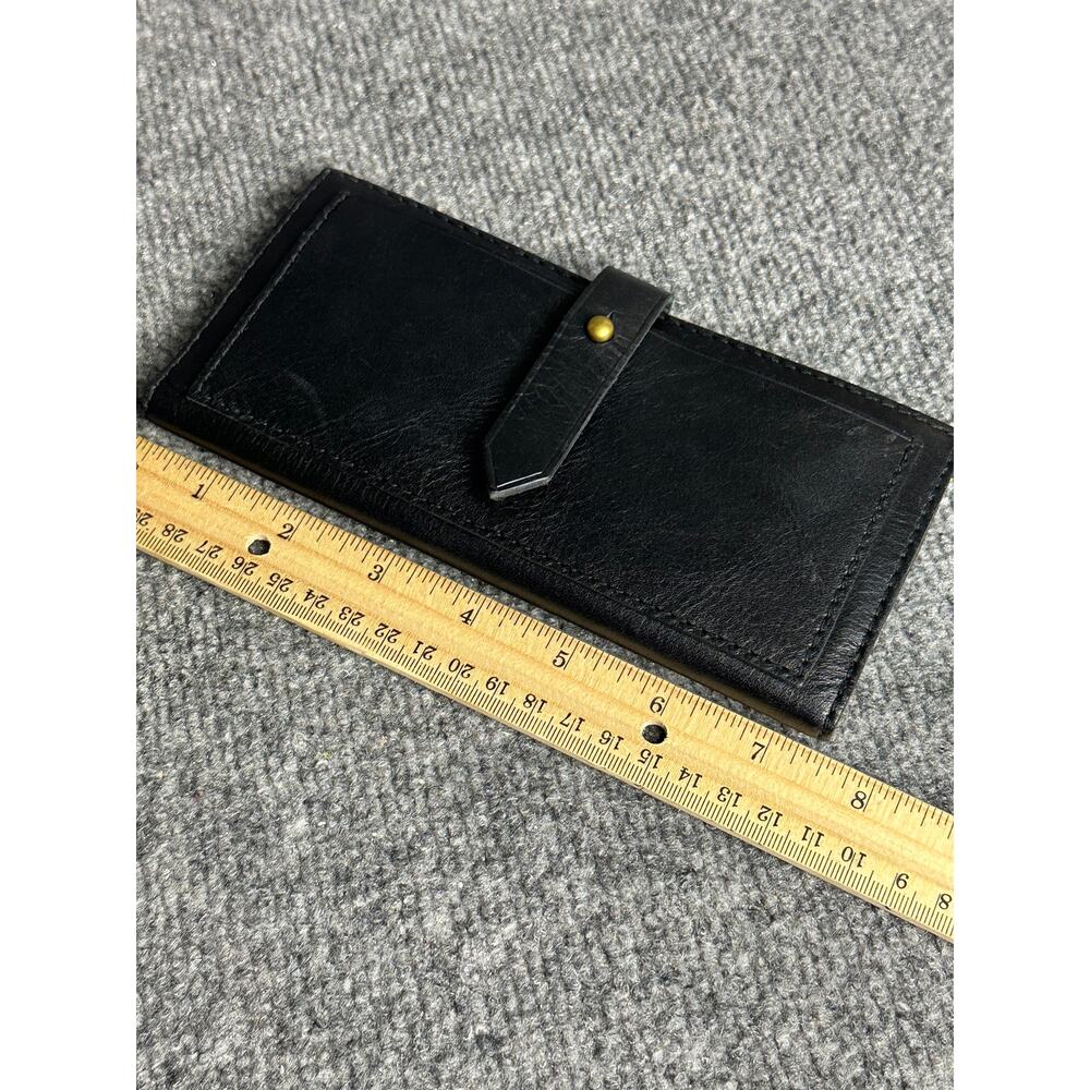 Madewell black leather Post wallet bifold tab closure sustainable 3.5x7.5 slim - Picture 9 of 9